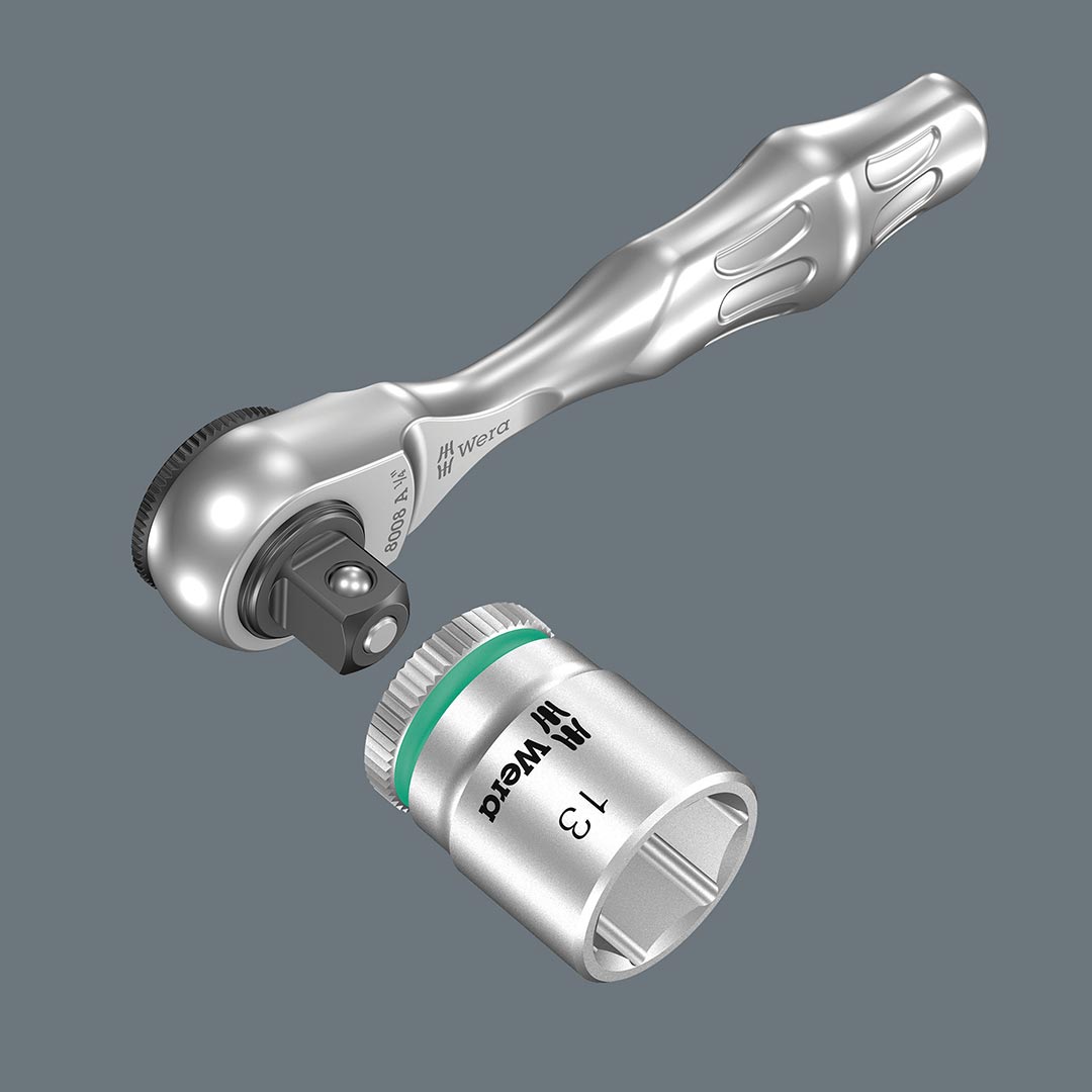 Wera 05003793001 Mini 3 Ratchet with 1/4" Drive