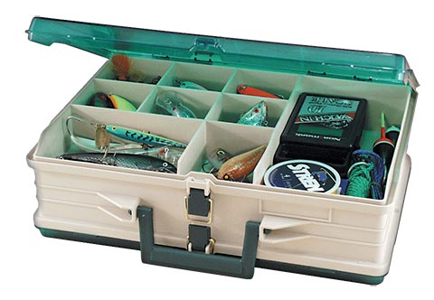 Plano 111906 Double-Sided 19-Compartment Satchel Sandstone & Green Tackle