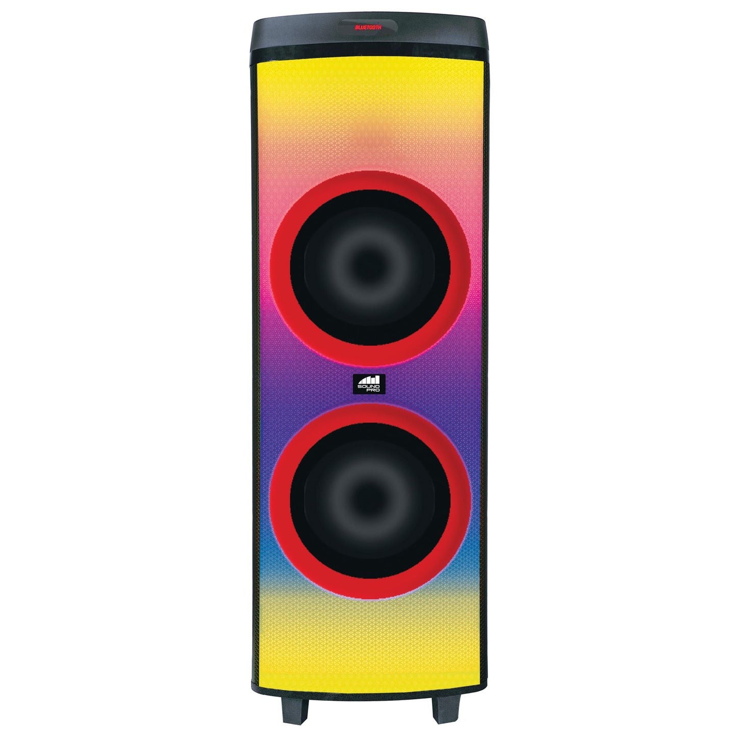 NAXA NAXNDS1250 Sound Pro Dual 12" 6000W Portable BT Speaker w/Lights & Mic