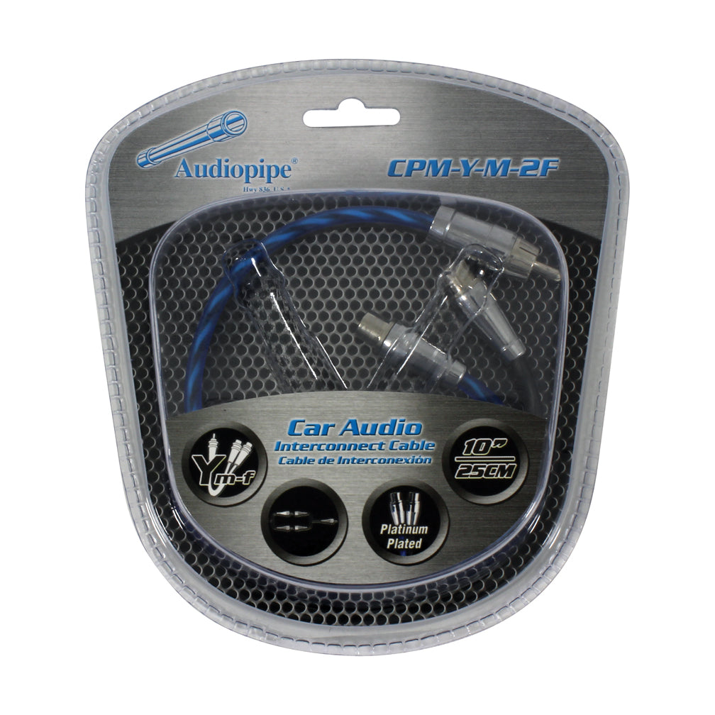 Audiopipe CPMYM2F 10" 1 Male 2 Female Platinum RCA Y Cable