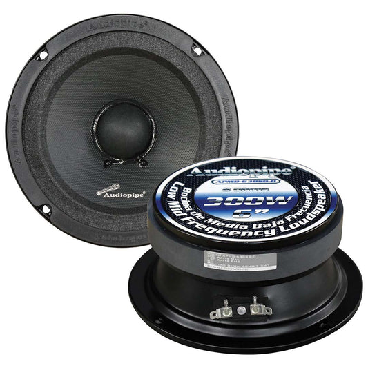 Audiopipe APMB638SBD 6" Midrange Speaker, 150W RMS/300W Max, 8 Ohm