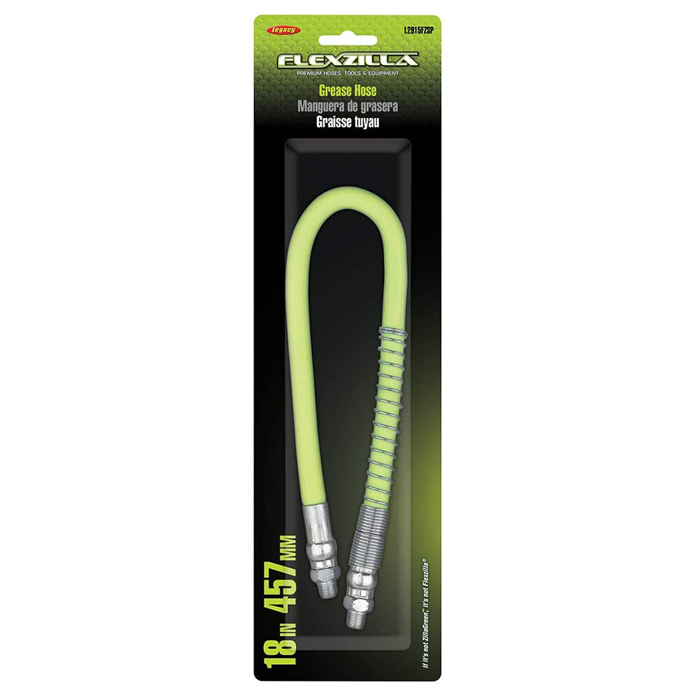 Flexzilla L2915FZSP Grease Hose 3/16" X 18" 1/8" MNPT Ends Spring Guard