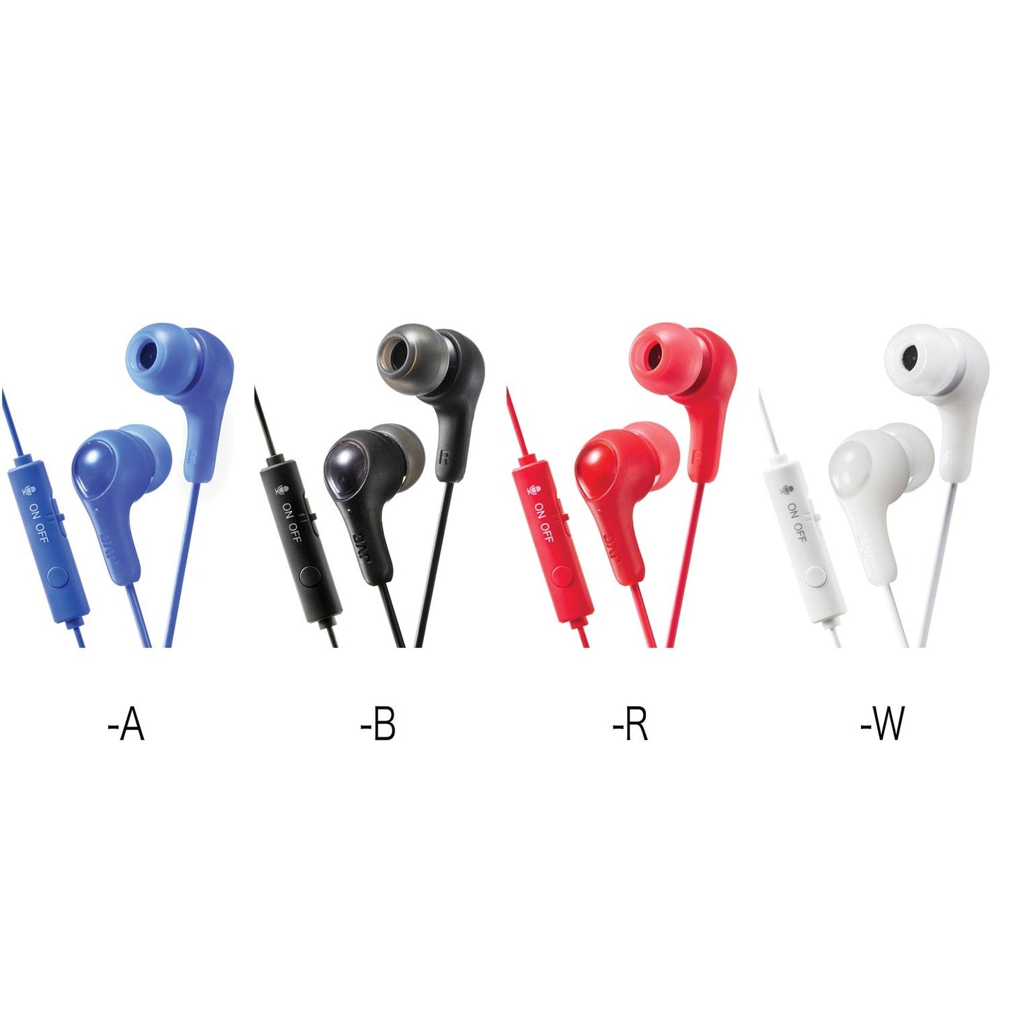JVC HAFX7GW Gumy Gamer Earbuds w/Microphone (White)