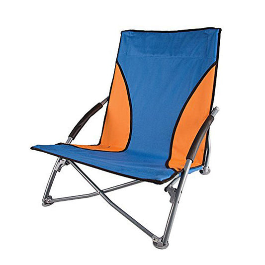 Stansport G1150 Low-Profile Fold-Up Chair -Blue/Orange