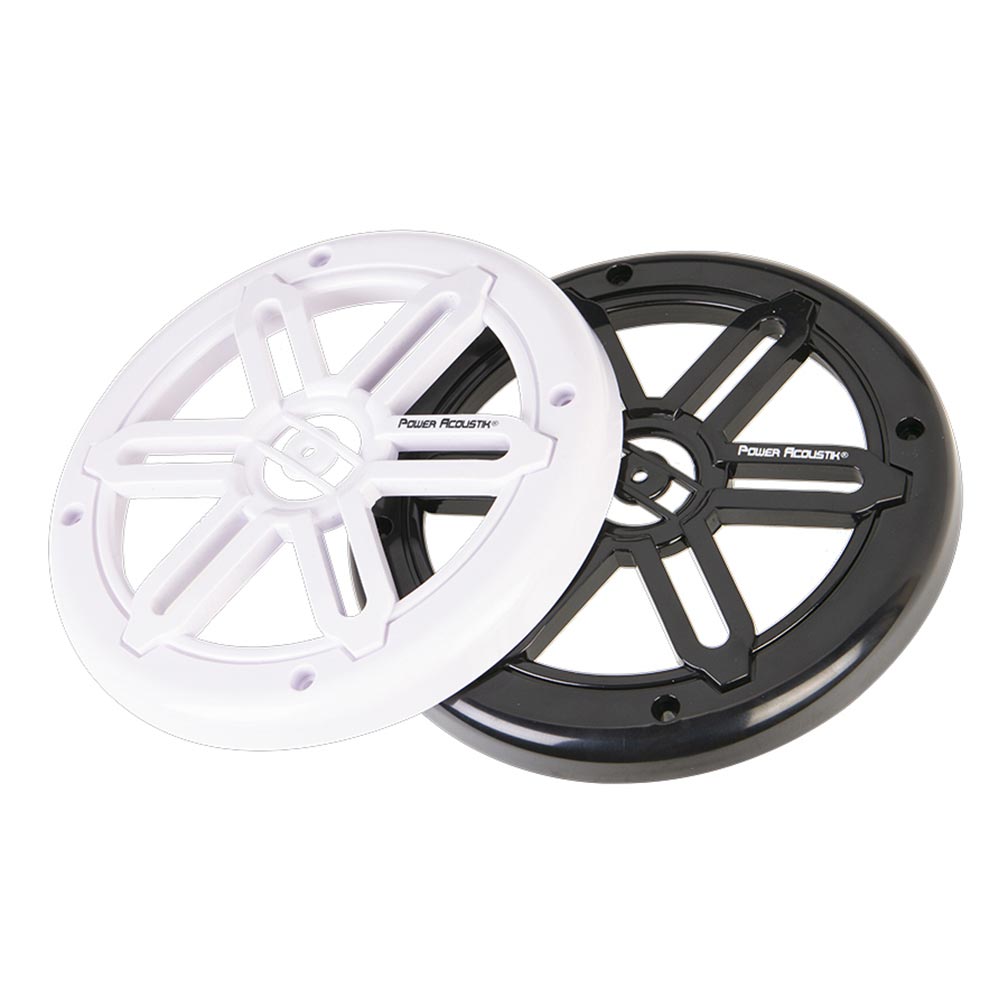 Power Acoustik MFL65WB Marine 6.5 2-Way Speaker w/Blue LED, White & Black Grills