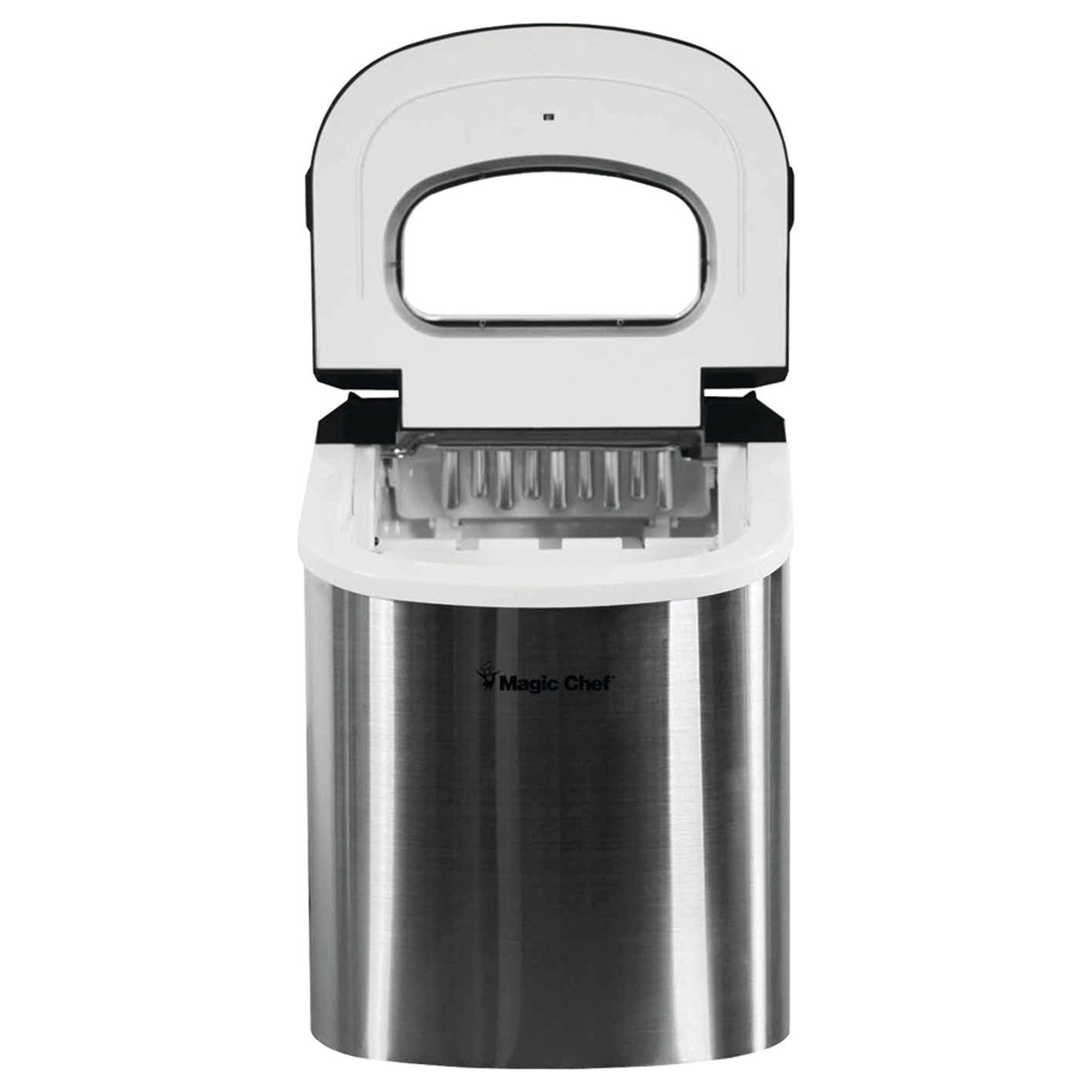Magic Chef MCIM22ST 27-Pound-Capacity Portable Ice Maker (Stainless w/Black Top)