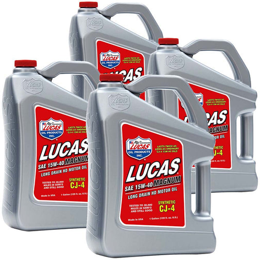 (4 Pack) Lucas Oil 10299LUCAS4PK Synthetic Sae 15W-40 Cj-4 Truck Oil 1 Gallon
