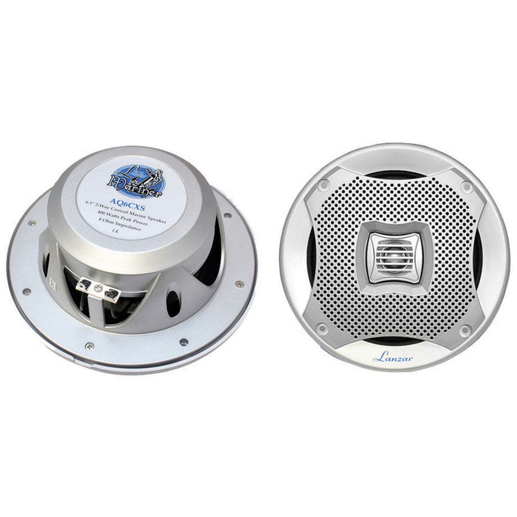 Lanzar AQ6CXS 6.5" 400 Watt 2 Way Silver Marine Speaker pair