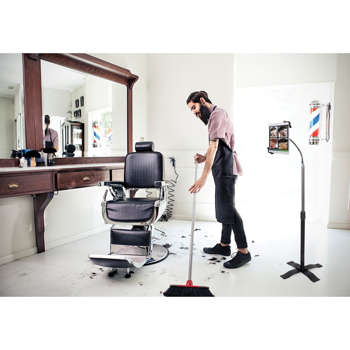 Cta Digital PAD-AFS Height-Adjustable Gooseneck Floor Stand for 7"–13" Tablets