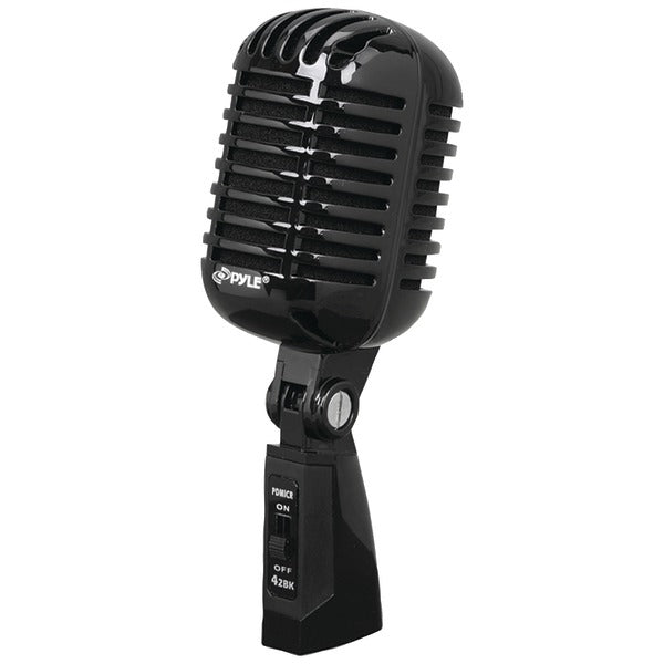 Pyle PDMICR42BK Classic Retro Vintage-Style Dynamic Vocal Microphone (Black)