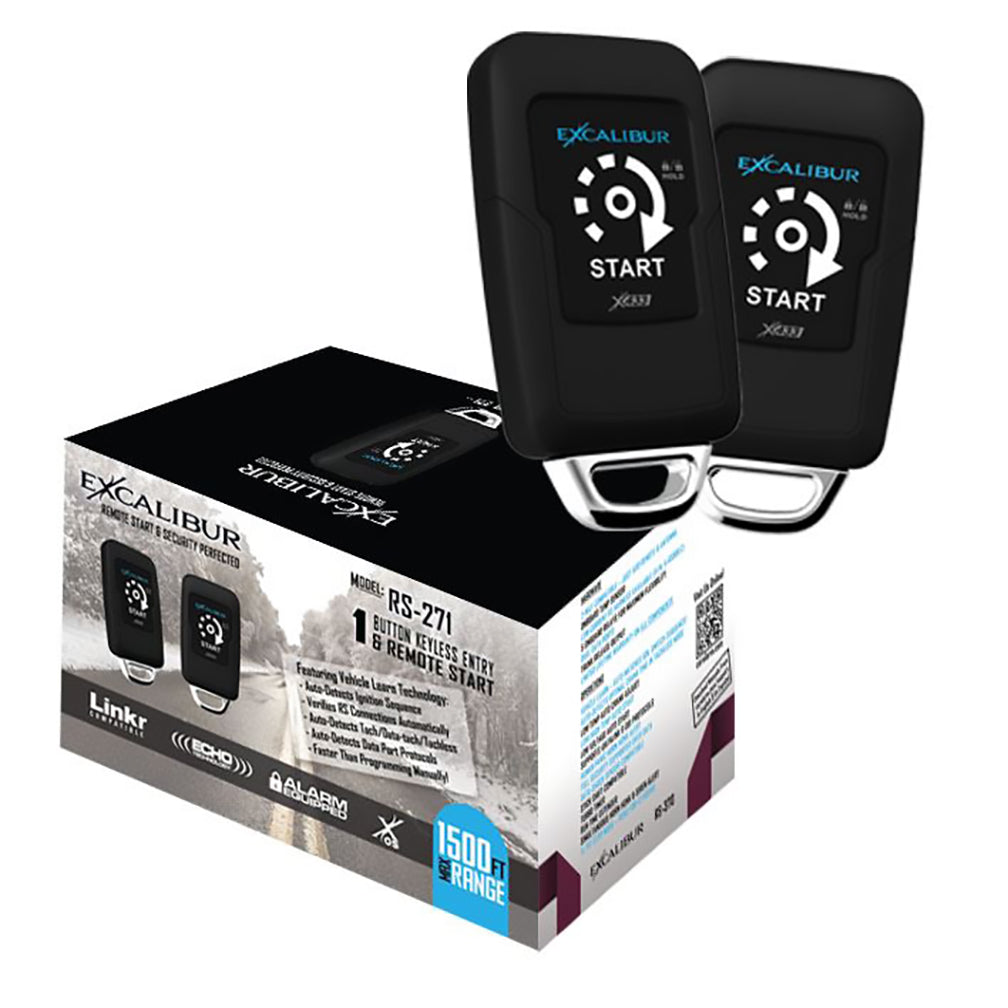 Excalibur RS271 1500 Feet 1-Button Remote Start Keyless Entry System