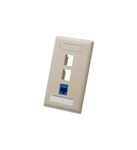 Icc IC107S03IV Faceplate, Id, 1-gang, 3-port, Ivory