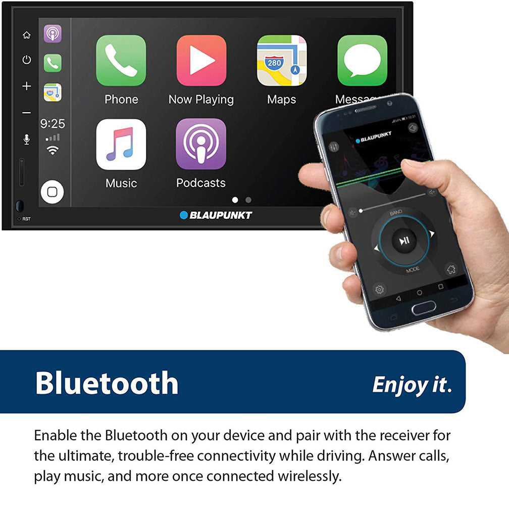 Blaupunkt Denver 6.8" Double-Din Mechless Receiver Compatible with Android Auto and Apple Carplay
