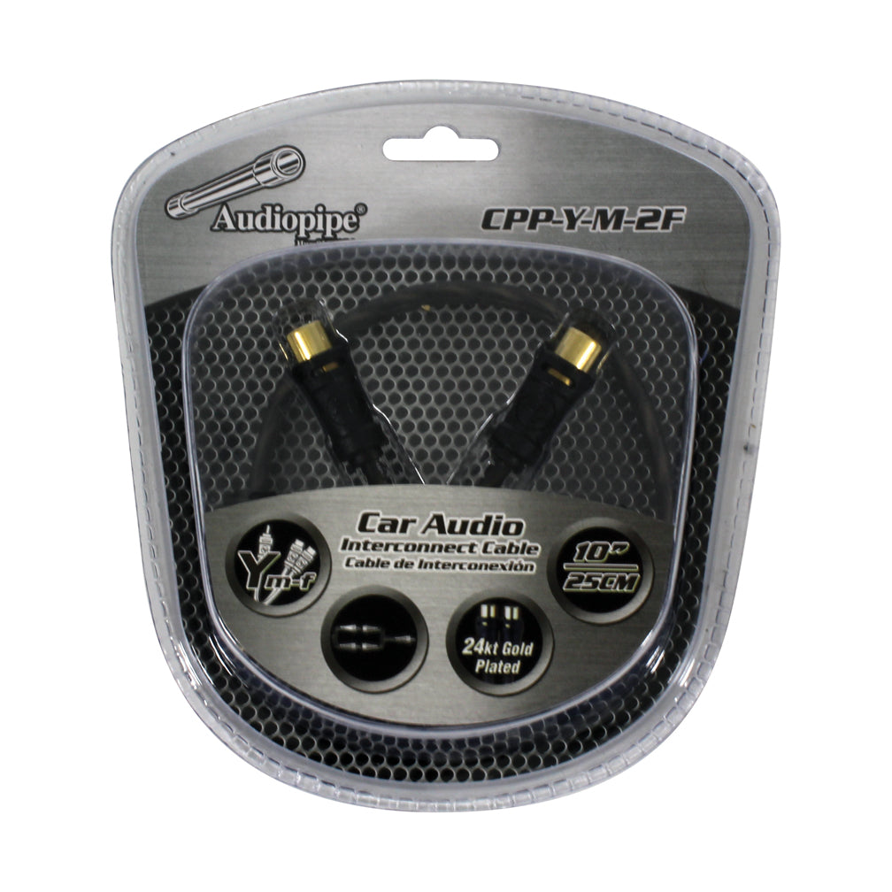 Audiopipe CPPYM2F 24kt Gold Plated Interconnect Cable 1 Male to 2 Female