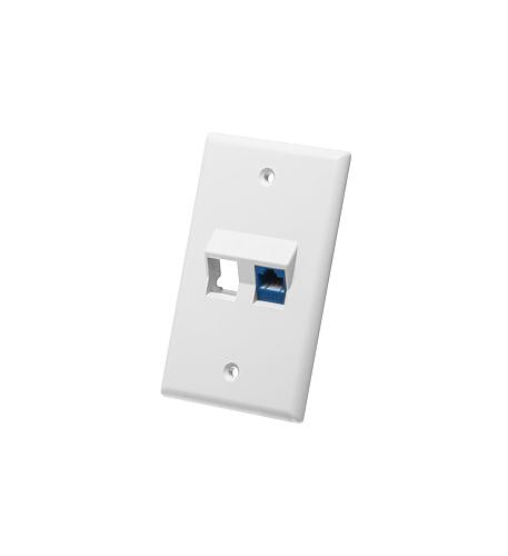 Icc IC107DA2WH Faceplate, Angled, 1-gang, 2-port, White