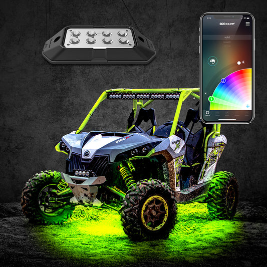 XKGlow XKROCKADV 8 Piece RGB Rock Light Kit with Advanced Phone App Control