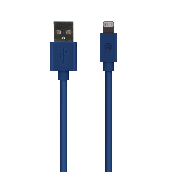AT&T PVLC10-BLU PVC Charge and Sync Lightning Cable, 10 Feet (Blue)