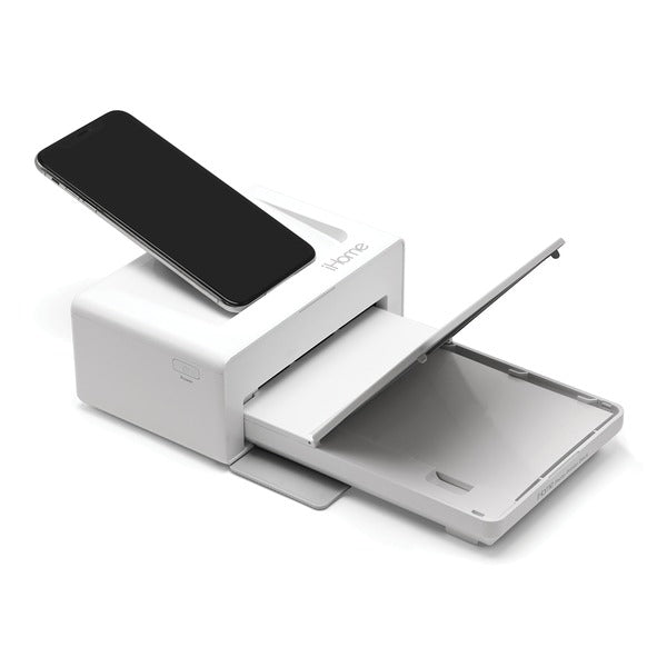 iHome IHDP46-W 2-in-1 Photo Printer and Lightning Dock, 4-Inch x 6-Inch Prints