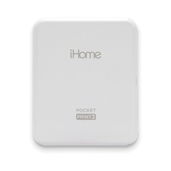 iHome IHMP33-W PocketPrint3 Mobile Photo Printer, Square 3-Inch x 3-Inch Prints