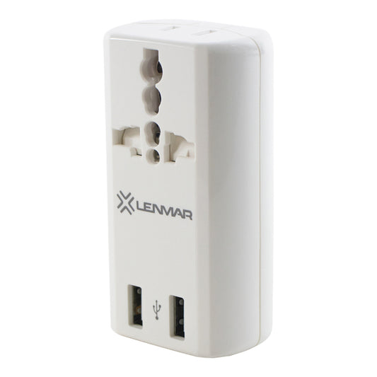 AC150USBW Ultra-Compact All-in-One Travel Adapter with USB Port (White)
