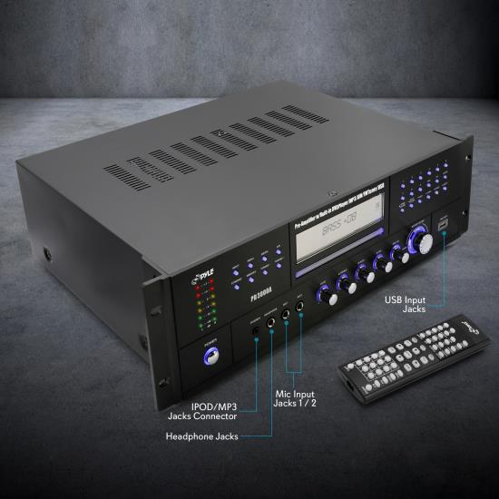 Pyle PD3000A 3000 Watt Home Theater Preamp Receiver CD/DVD Player AM/FM Radio MP3/USB Reader