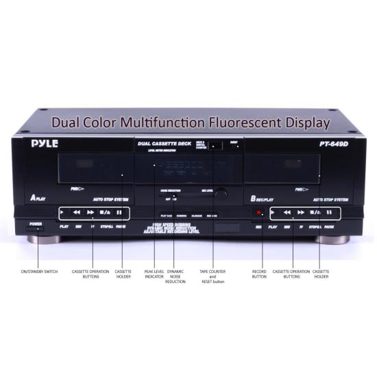 Pyle PT649D Dual Cassette Deck