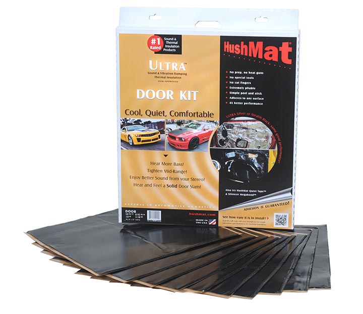 HushMat 10200 Ultra Door Kit Black-ten 12"x12" Sheets (10 sq. ft.)