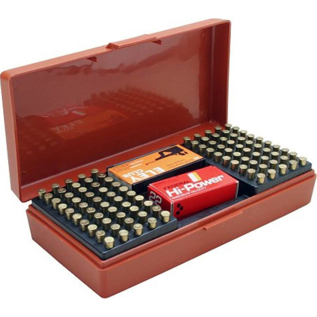 MTM SB20032 Ammo Box 100 Rounds Rimfire 22LR/17 HMR Rimfire (Rust)