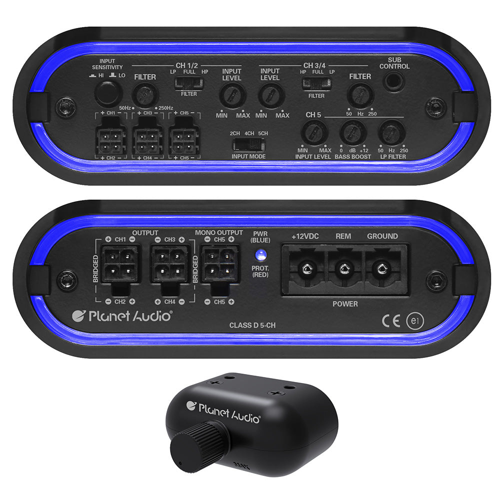 Planet Audio MB22005D Mini Bang Series Amp 2200 Watts Max Five Channel Digital