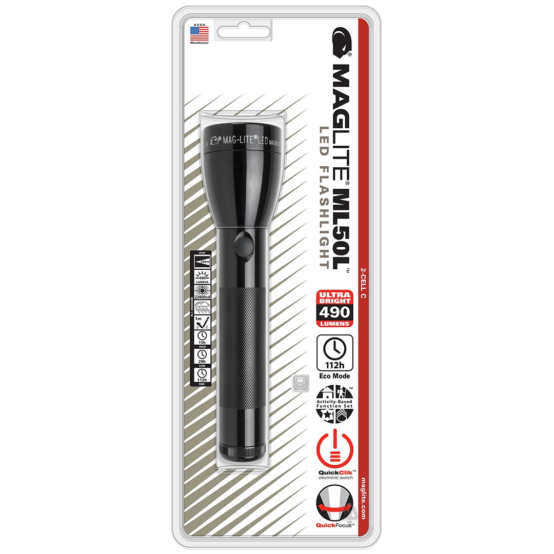 MAGLITE ML50LS2016 LED 2-Cell C Flashlight, Black