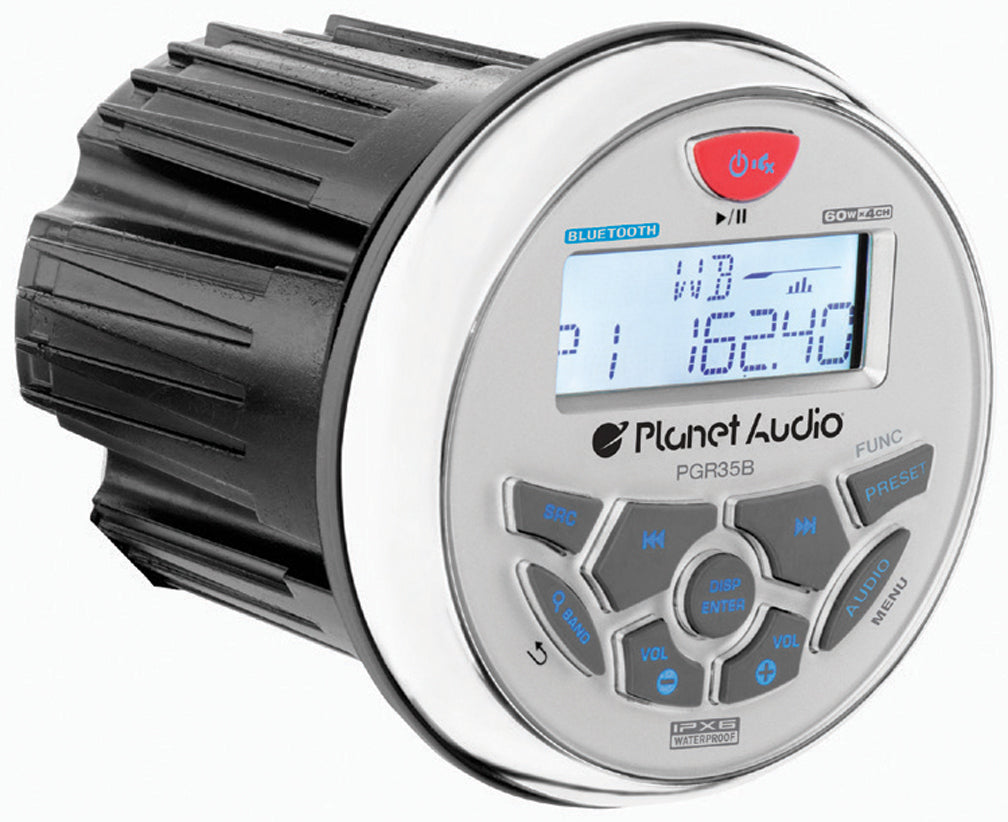 Planet Audio PGR35B Marine Gauge Mechless Multimedia Player Stereo