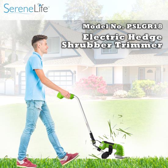SereneLife PSLGR18 Cordless Electric Handheld Hedge Trimmer with Changeable