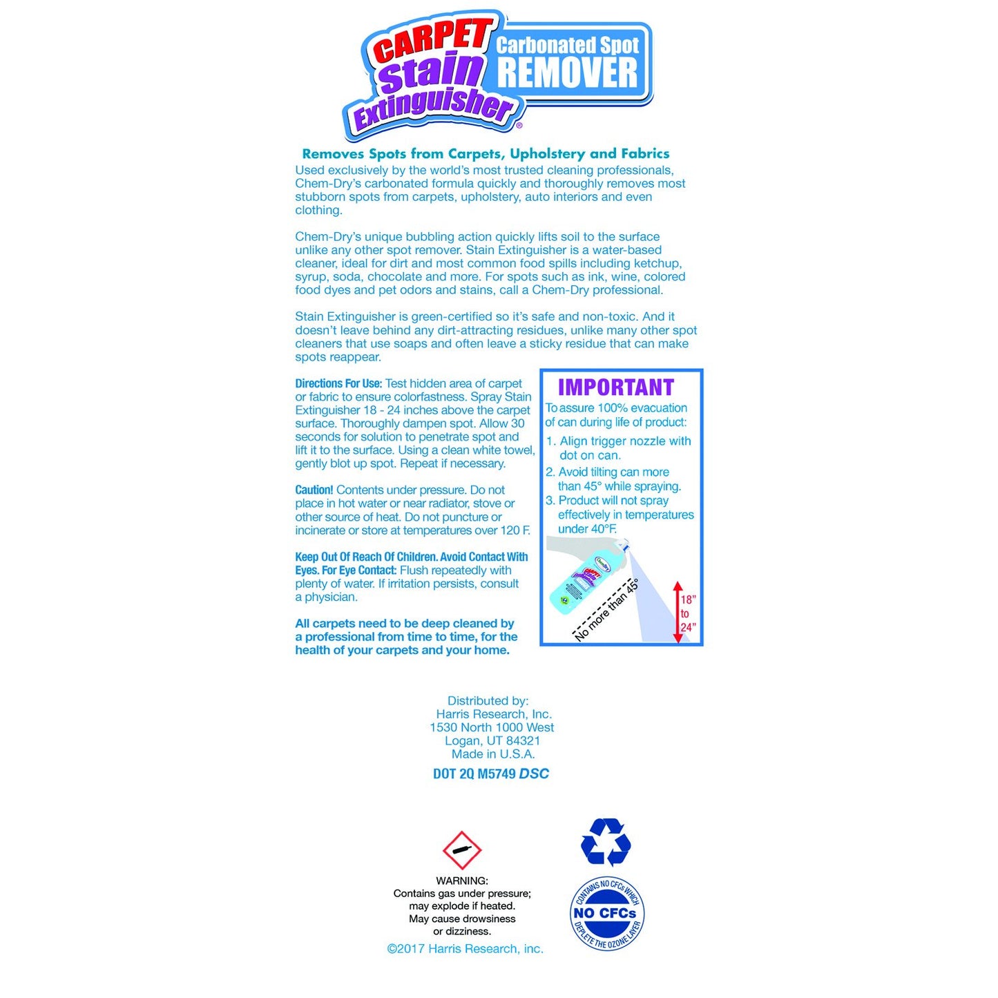 CHEM-DRY C198-6-E Stain Extinguisher, 6 pk