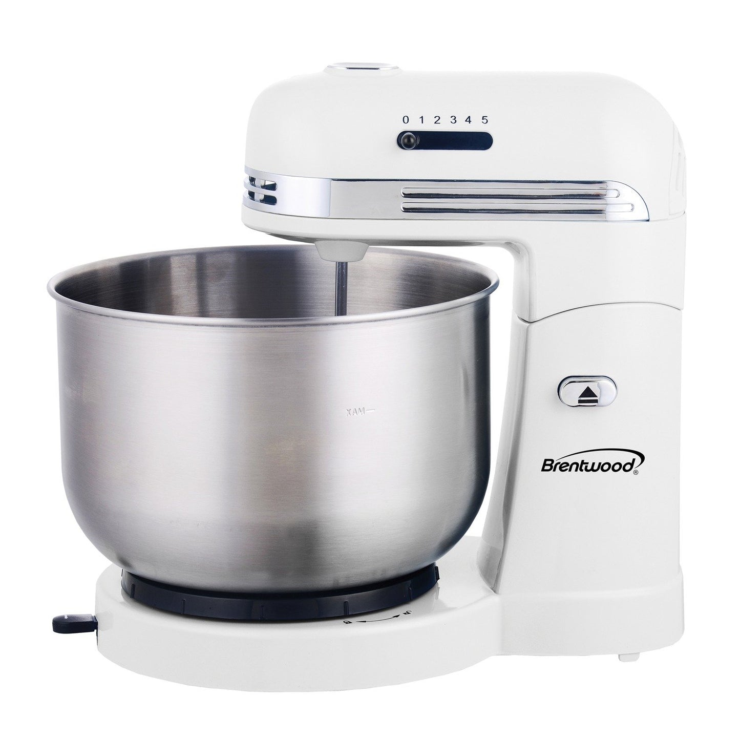 Brentwood Appl. SM-1162W 5-Speed Stand Mixer w/3qt. S.Steel Mixing Bowl (White)