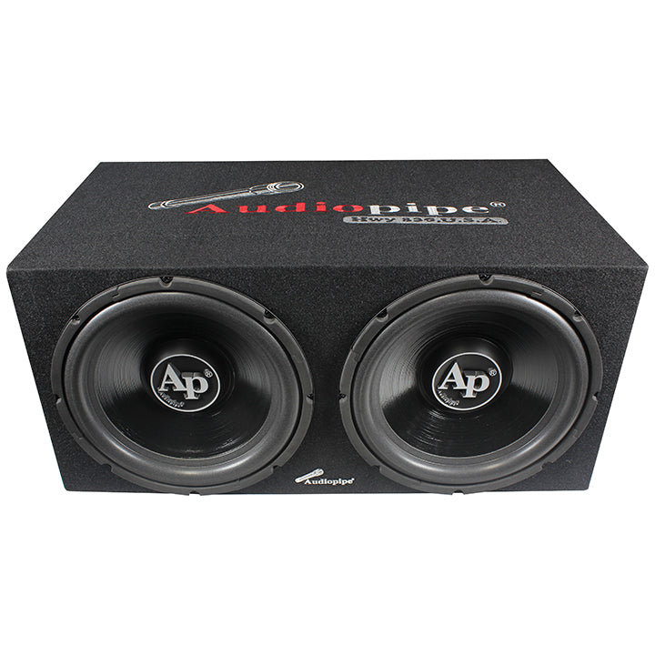 Audiopipe Super Bass Combo pack 600W Max Dual 12" Loaded Box Amp Kit APSB1299PP