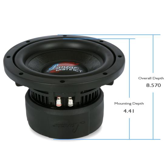 Lanzar DCTS84 800 Watt 8'' Die Cast Aluminum Basket 4 Ohm Subwoofer