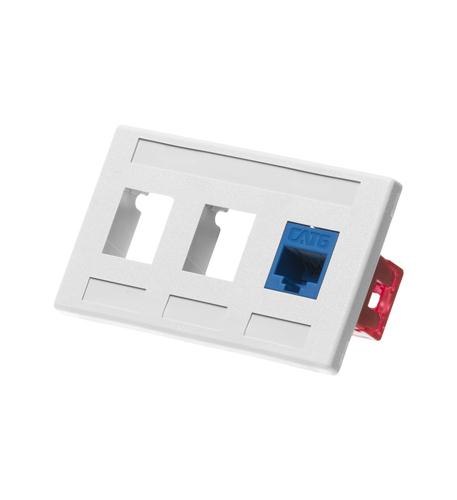 Icc IC107FM3WH Faceplate, Furniture, 3-port, White