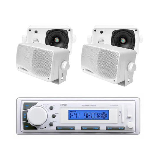 Pyle In-Dash Marine AM/FM USB/SD Stereo MP3 & 4 x 3.5" 200W Speakers