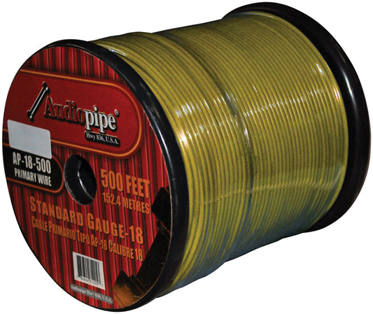 AUDIOP AP18500YW 18 Gauge 500 ft. Spool Car Audio Remote Wire - Yellow