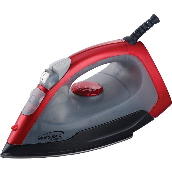 BRENTWOOD MPI-54 Nonstck Steam/Dry Iron Red
