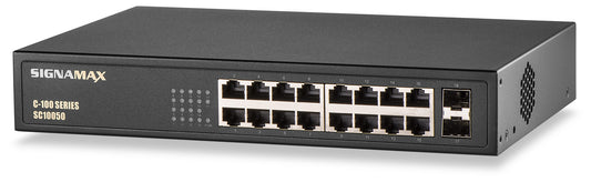 Signamax Connectivity SC10050 16 Port Gigabit PoE+ Switch 2 SFP