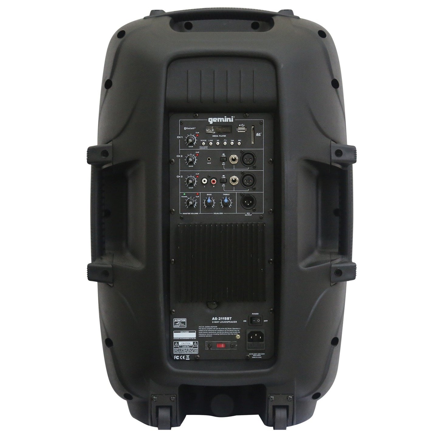 Gemini AS-2115BT 2,000-Watt Active 15-Inch Bluetooth® Loudspeaker
