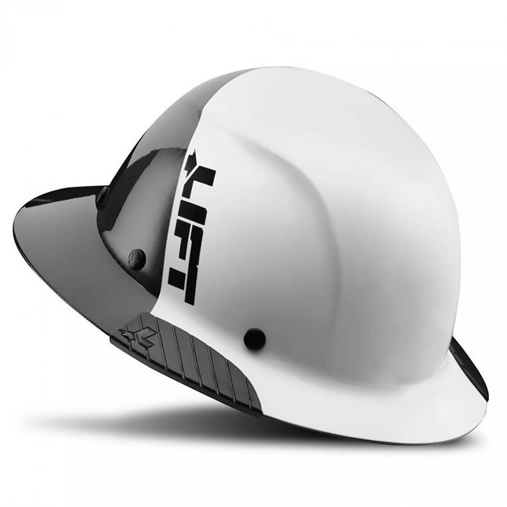 Lift Safety HDF50C19WC Dax Carbon Fiber Full Brim 50-50 White/Black