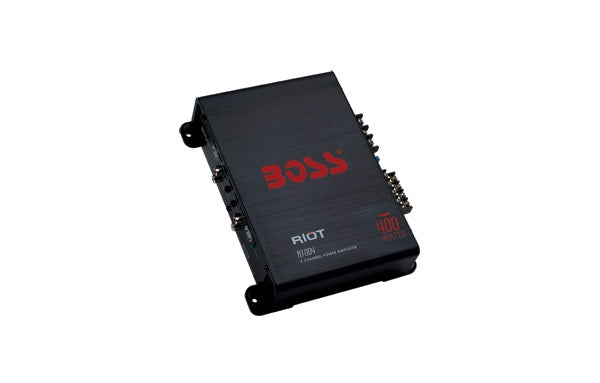 BOSS AUDIO R1004 Riot 400-Watt Full Range, Class A/B 2-8 Ohm Stable 4 Channel Amplifier