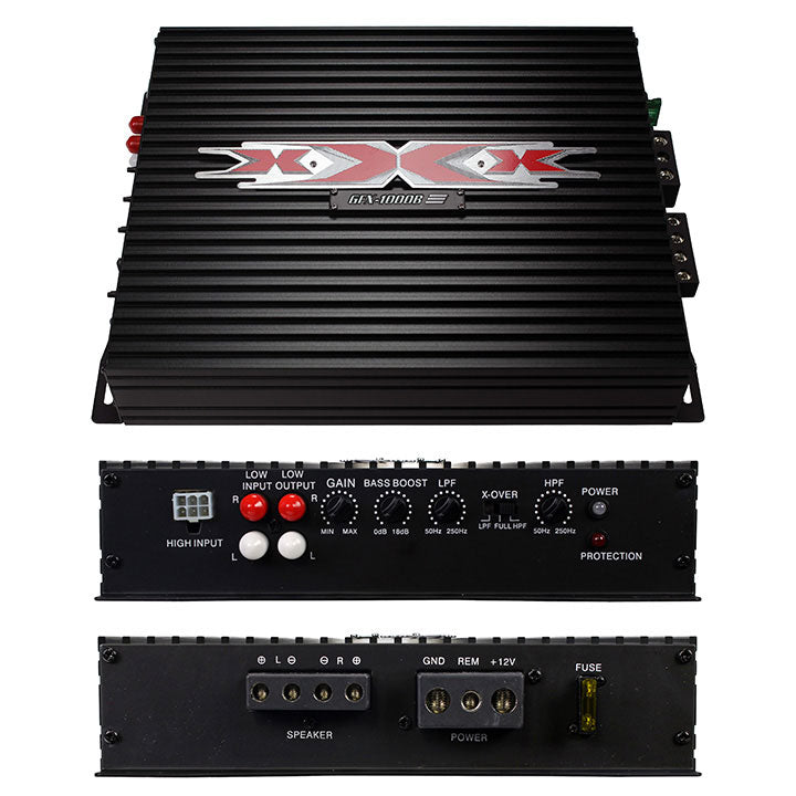 XXX XBX1000B Bass Pkg. 10 Inches W/Amp + Amp Kit. Black Woofers