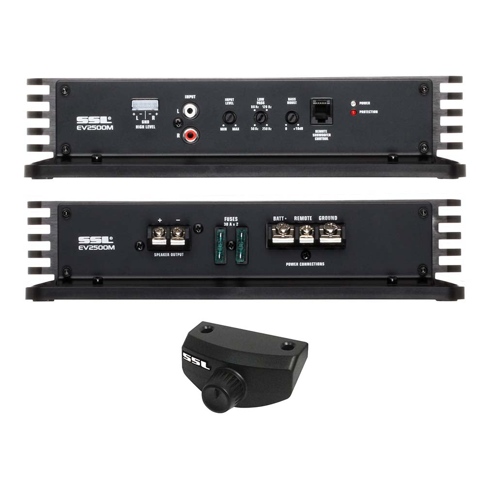SSL EV2500M Evo Series 2500-watt Class A/B Monoblock 2 Ohm Stable Amplifier with Remote Subwoofer Level Control