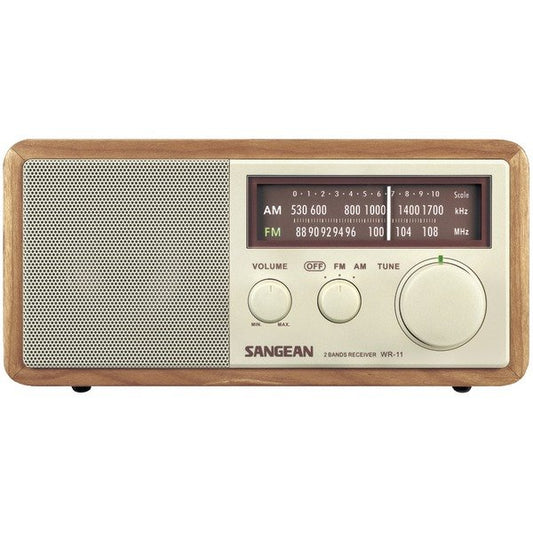 SANGEAN SNGWR11 Wood Cabinet AM/FM Tabletop Radio