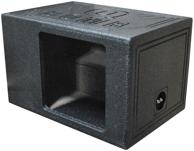 Q Power QBOMB12VLSINGSQ Single 12" Square Ported Subwoofer Box w/ Bedliner Paint Coating