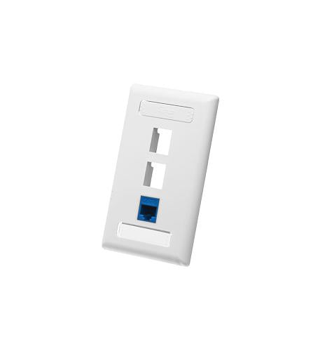 Icc IC107S03WH Faceplate, Id, 1-gang, 3-port, White