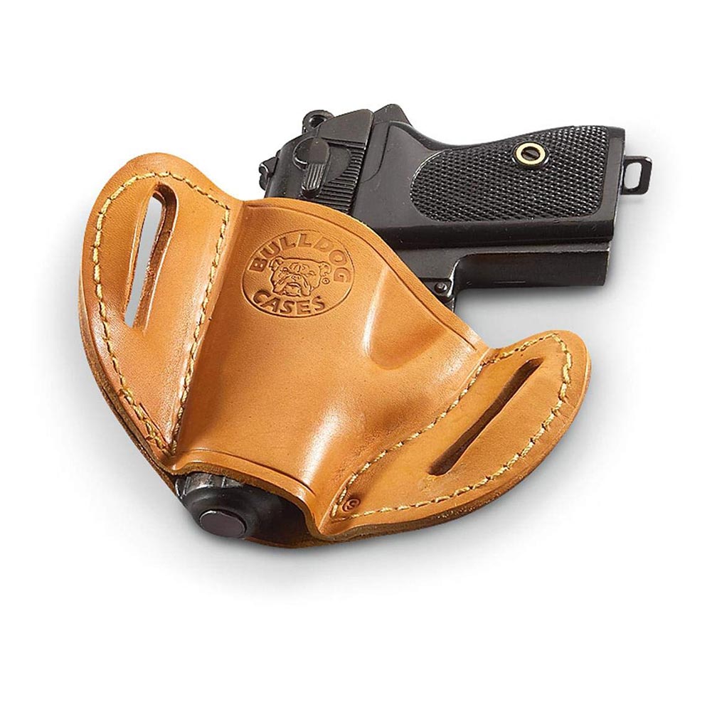 Bulldog MLTL Large Right Hand Tan Molded Leather Belt Slide Holster